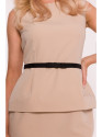 S427 Peplum dress - beige