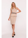 S427 Peplum dress - beige