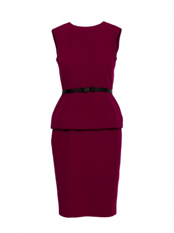S427 Peplum dress - maroon