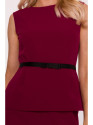 S427 Peplum dress - maroon