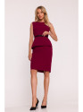 S427 Peplum dress - maroon