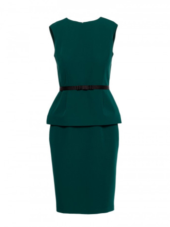 S427 Peplum dress - green