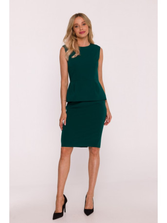 S427 Peplum dress - green