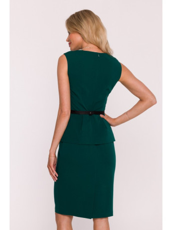 S427 Peplum dress - green