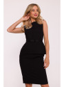 S427 Peplum dress - black