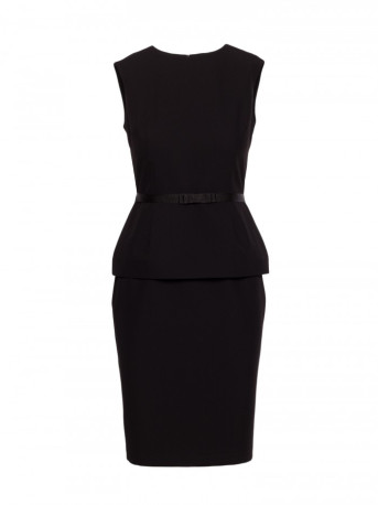 S427 Peplum dress - black
