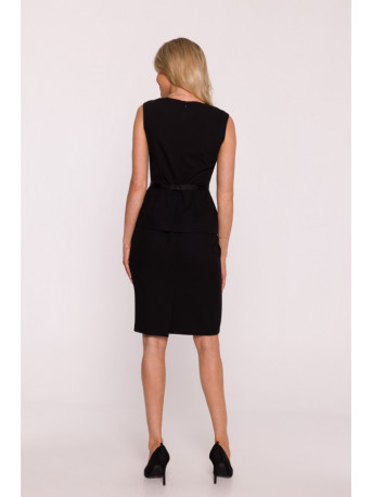 S427 Peplum dress - black