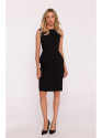 S427 Peplum dress - black