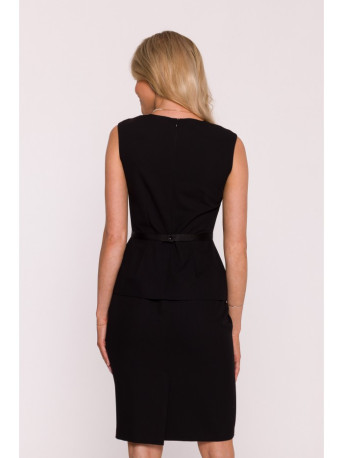 S427 Peplum dress - black
