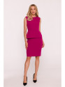 S427 Peplum dress - plum