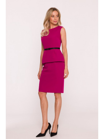 S427 Peplum dress - plum