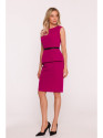 S427 Peplum dress - plum