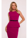 S427 Peplum dress - plum