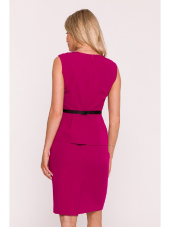 S427 Peplum dress - plum