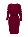 S428 Cowl neckline dress - maroon