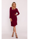 S428 Cowl neckline dress - maroon