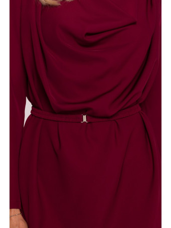 S428 Cowl neckline dress - maroon