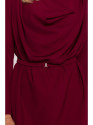 S428 Cowl neckline dress - maroon