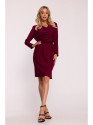 S428 Cowl neckline dress - maroon