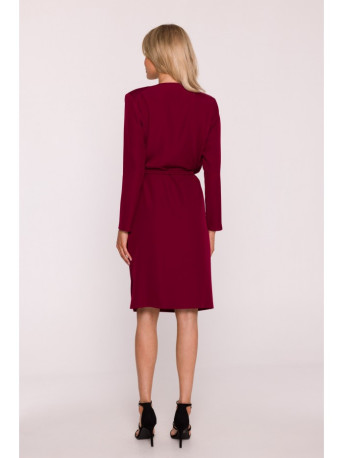 S428 Cowl neckline dress - maroon