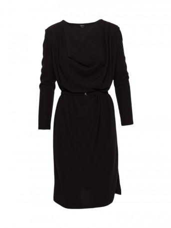 S428 Cowl neckline dress - black
