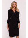 S428 Cowl neckline dress - black