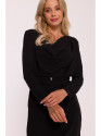 S428 Cowl neckline dress - black