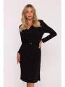 S428 Cowl neckline dress - black
