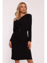 S428 Cowl neckline dress - black