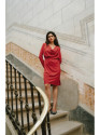 S428 Cowl neckline dress - red