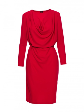 S428 Cowl neckline dress - red