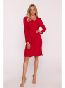 S428 Cowl neckline dress - red