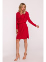 S428 Cowl neckline dress - red