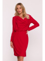 S428 Cowl neckline dress - red