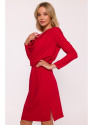 S428 Cowl neckline dress - red