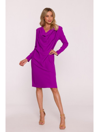 S428 Cowl neckline dress - lavender