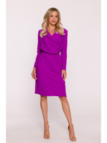 S428 Cowl neckline dress - lavender