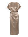 M887 Wrap style satin dress - gold