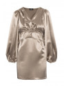 M888 Satin puff sleeve mini dress - gold
