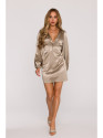 M888 Satin puff sleeve mini dress - gold