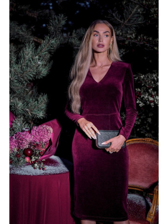 M889 Velvet bodycon dress - maroon