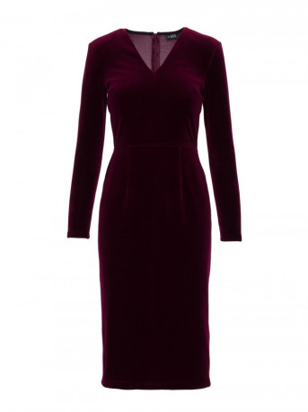 M889 Velvet bodycon dress - maroon
