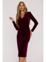 M889 Velvet bodycon dress - maroon