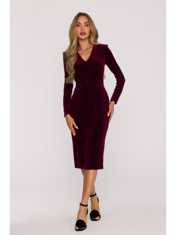 M889 Velvet bodycon dress - maroon