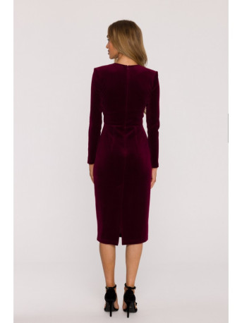 M889 Velvet bodycon dress - maroon