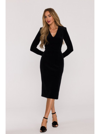 M889 Velvet bodycon dress - black
