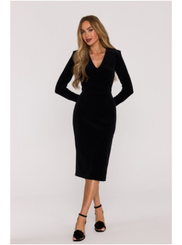 M889 Velvet bodycon dress - black
