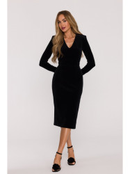 M889 Velvet bodycon dress - black