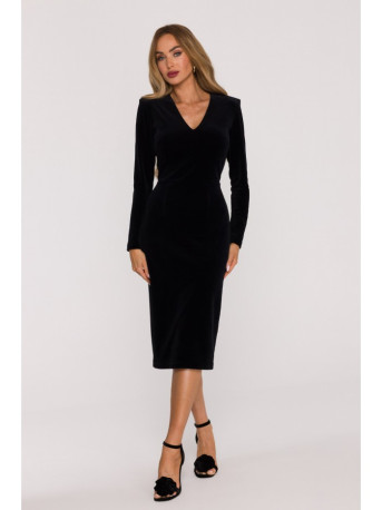 M889 Velvet bodycon dress - black