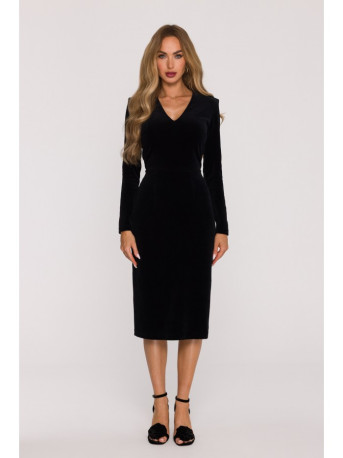 M889 Velvet bodycon dress - black